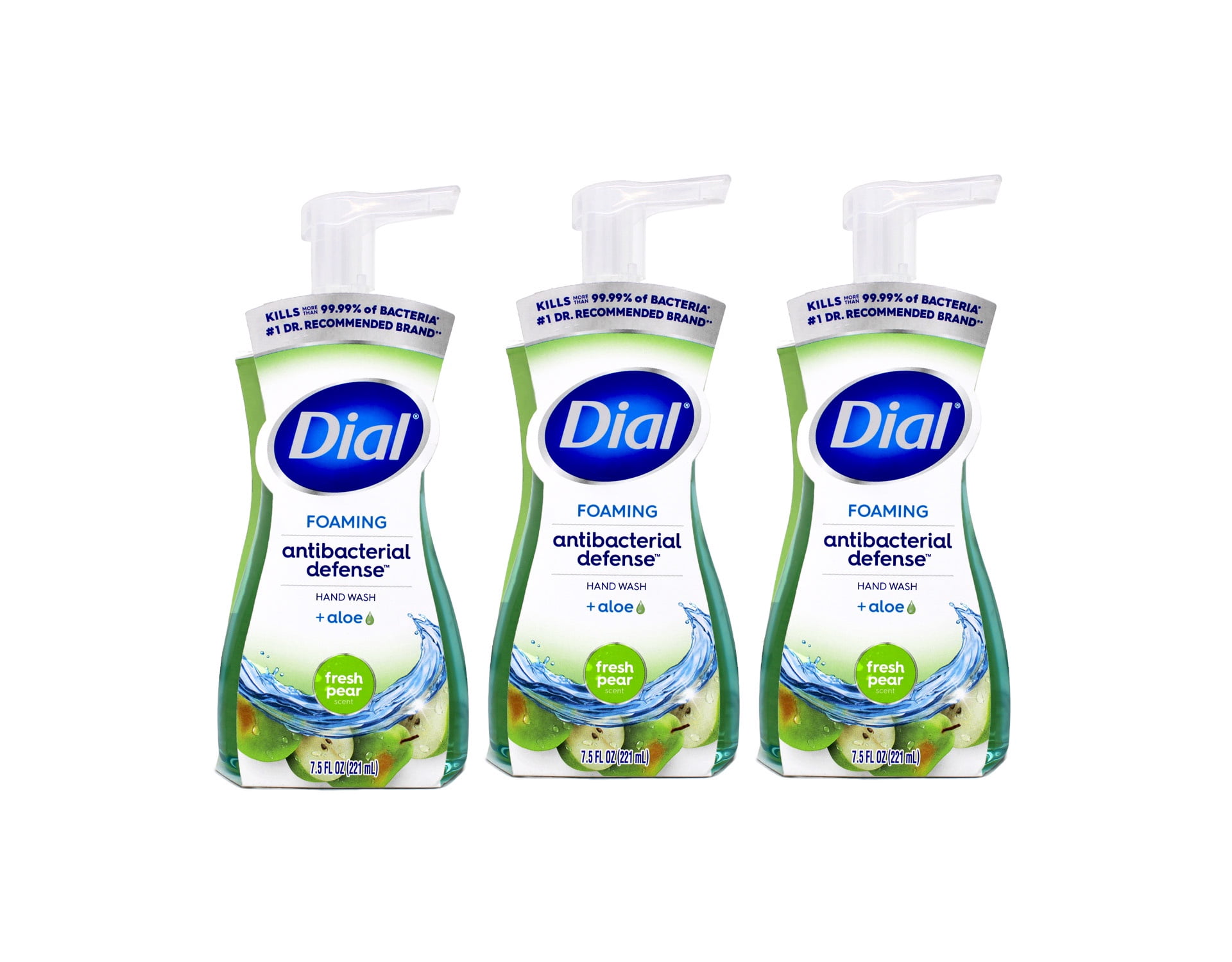 Dial Scented Paraben-Free Foaming Hand Soap Pack of 3, Fresh Pear, 7.5 oz