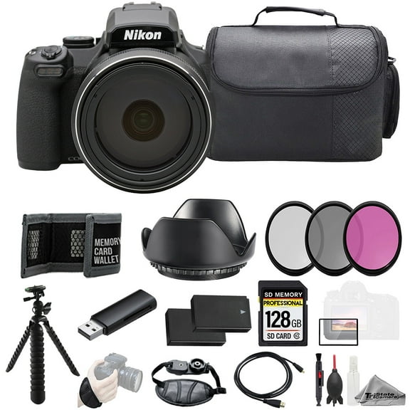Nikon COOLPIX P1100 Digital Camera 128GB   Ext Bat  3 PC Filter- Kit (International Version)