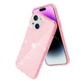 thumbnail image 5 of Glitter Clear Case for iPhone 15 Plus, Shining Sparkle TPU Military Grade Shockproof Cover Full Coverage Non-Yellowing Anti-Scratch Translucent Slim Lightweight Case, Pink, 5 of 8