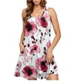thumbnail image 5 of Ovzne Robes d'Été pour Femmes Robe pour Femme Robe Décontractée Grande Taille Sans Manches Col Rond Courte Robe Florale Grande Taille Robe Maxi Liquidation, 5 of 5