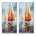 thumbnail image 2 of Designart "Sailboat modern Winds II" Boat Sailing Framed Wall Art Set Of 2 - Multi-Color Transportation Framed Wall Art Set Of 2, 2 of 6