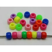 EOEMY 200 Mixed Color Acrylic Barrel Pony Beads 9X6mm Various Style Kids Craft Kandi-49# Mixed Pastel Color