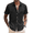 Black, variant on COOFANDY Men's Linen Solid Wedding Short Sleeve Shirt Button Up Relaxed-Fit Shirts