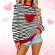 thumbnail image 1 of Xuyuer Christmas Sequins Sweatshirts Women Jolly Patch Crewneck Loose T-Shirt Xmas Long Sleeve Pullover Top, 1 of 6