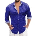 thumbnail image 1 of SHIXIAOO Chemise à Manches Longues Imprimée 3D Numérique à Paillettes pour Hommes, Col à Revers, Boutons, Ajustée, avec Poche, pour le Travail, 1 of 4