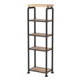 thumbnail image 3 of Drvo 4-Shelf Metal Pier Cabinet, Antique Black and Natural Tone, 3 of 6