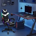 thumbnail image 2 of Xinwanna Gaming Chair with Bluetooth Speakers ＆ LED Lights, Ergonomic Massage Computer Chair Height Adjustable, Video Game Chair with 360° Swivel Seat and Headrest, 397LBS Load, 2 of 8