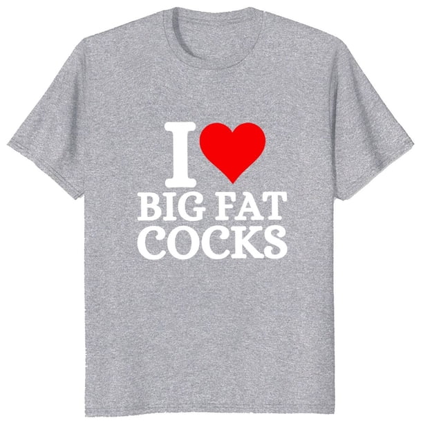 Camiseta de algodón unisex para adultos, ropa de verano, informal, suave, con humor, talla UE, con estampado "Me encantan los gallos grandes"
