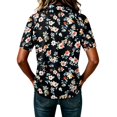thumbnail image 6 of JULMCOMO Polo Shirts for Women Floral Print Collared Short Sleeve Button Loose Fit Trendy Golf Shirts Daily Comfy Casual Blouses Black S, 6 of 6