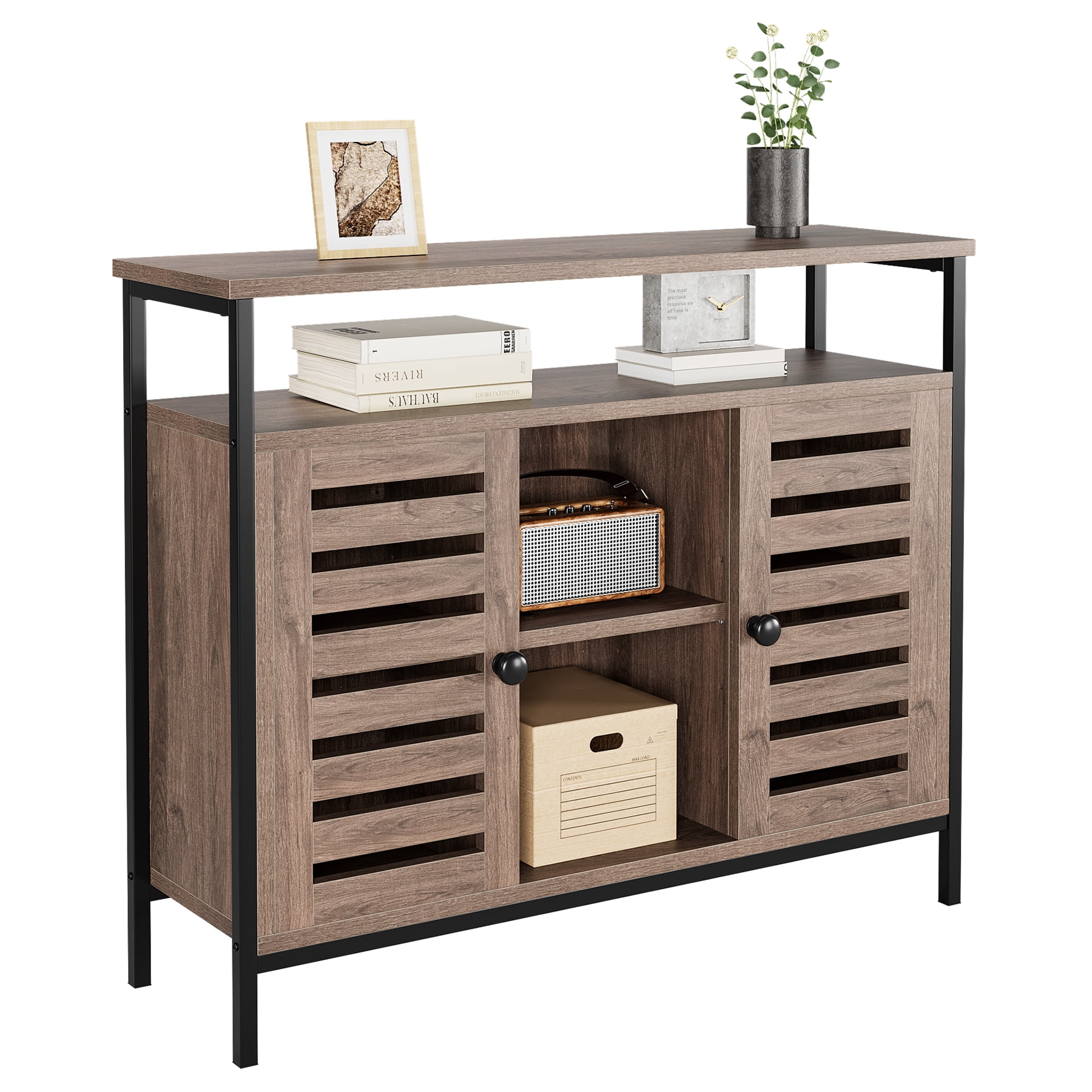 SAINSPEED Storage with 2 Doors & 2 Tiers Shelves, Buffet