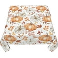 thumbnail image 4 of Fall Tablecloth 60x60 Inch Square Watercolor Burnt Orange Grey Pumpkin Leaves Table Cloth,Autumn Leaf Thanksgiving Stain Resistance Polyester Indoor Outdoor Table Covers for Kitchen Dining Party, 4 of 6