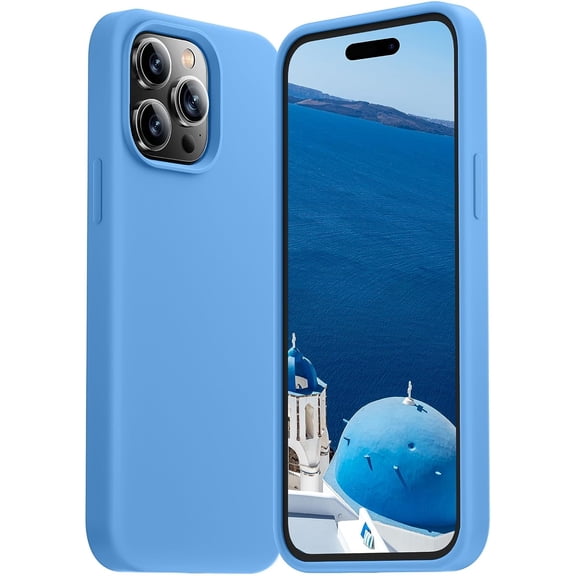 for iPhone 14 Pro Case, Silicone Ultra Slim Shockproof Protective Phone Case with [Soft Anti-Scratch Microfiber Lining], 6.1 inch, Blue