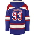 thumbnail image 3 of Men's '47 Mika Zibanejad Blue New York Rangers Player Name & Number Lacer Pullover Hoodie, 3 of 3