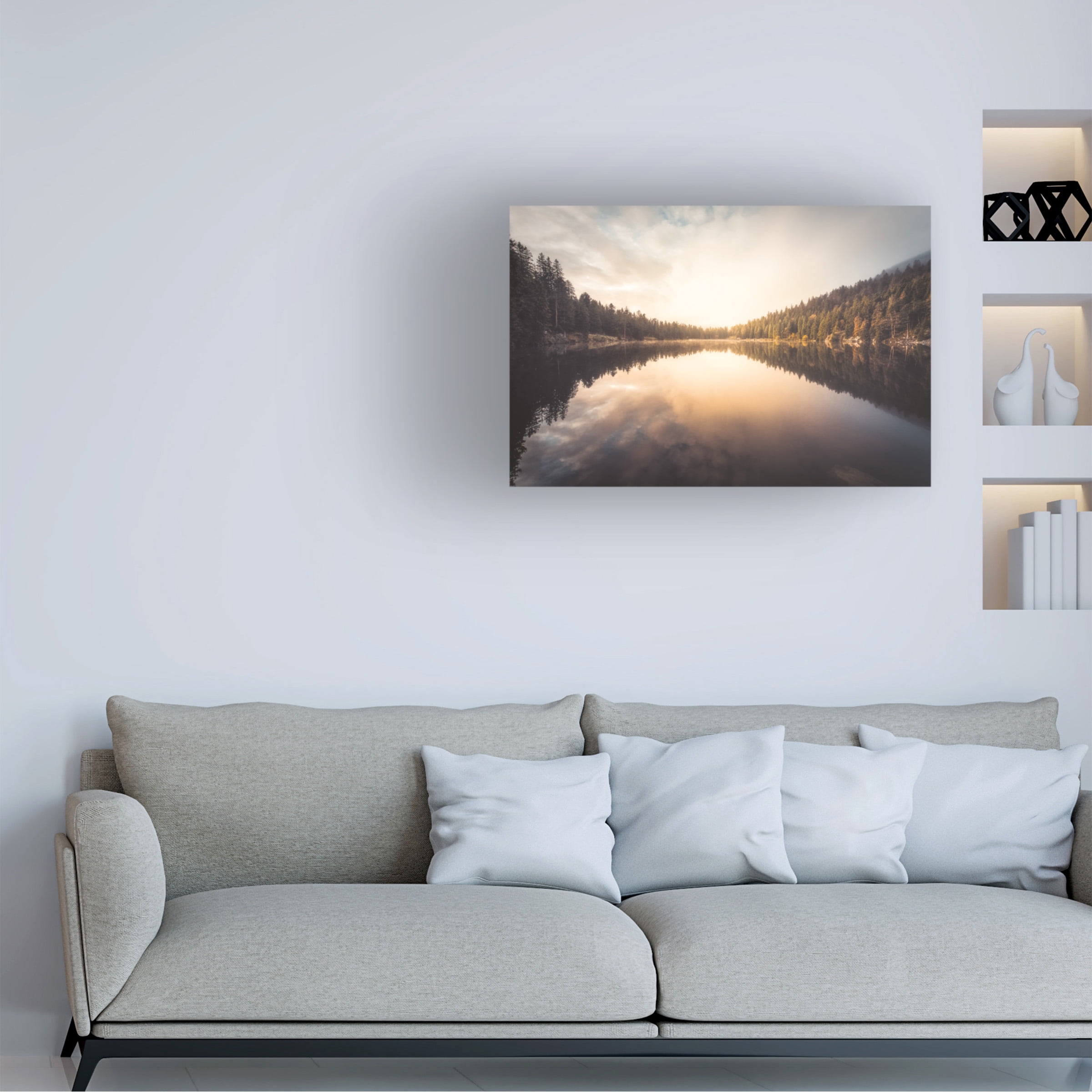 Philippe Sainte Laudy 'Autumn morning on the Green Lake' Canvas Art