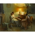 thumbnail image 3 of Delphin Enjolras 18x15 Black Modern Framed Museum Art Print Titled - By the Piano, 3 of 5