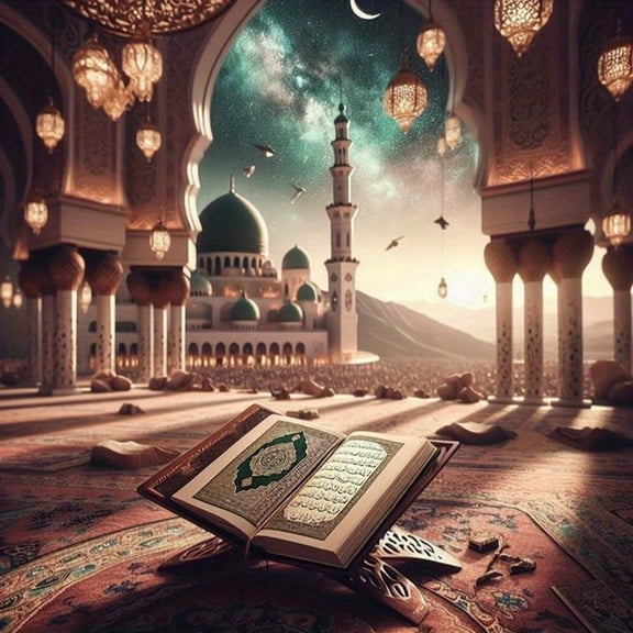 Diamond Painting Kits for Adults Mosque Sacred Reading Moment Theme Full Drill DIY Diamond Art for Adults Beginners Picture Art Crystal Painting for Home Wall Decor