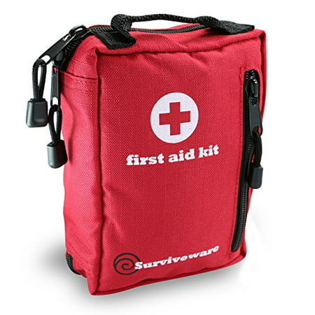 Small First Aid Kit Best for Hiking, Backpacking, Camping, Travel, Car & Cycling. Waterproof Laminate Bags Protect Your Items! Perfect for all Outdoor Adventures or be Prepared at Home &
