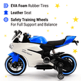 thumbnail image 3 of 2023 Ride On Kids Big Motorcycle 12V with New Toy Technology, Soft Leather Seat, LED Lights, Training Wheels, 2 Speeds | Licensed Kid Motorcycle to Drive - 3 Speeds, LED Lights, Music - Blue, 3 of 3