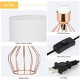 thumbnail image 4 of Rose Gold Bedside Nightstand Lamp Hollow Base with Fabric Shade, 4 of 7