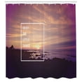 thumbnail image 3 of Ambesonne Wording Shower Curtain, Sunset on Beach, 69"Wx70"L, Multicolor, 3 of 3
