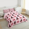 thumbnail image 3 of Manfei Red Witch Hat Bedding Comforter Set for Kid, Kawaii Cartoon Bowknot Twin Comforter Sets, Happy Halloween Reversible Bedding Set, Lightweight Room Decor, 2-Piece, 3 of 8