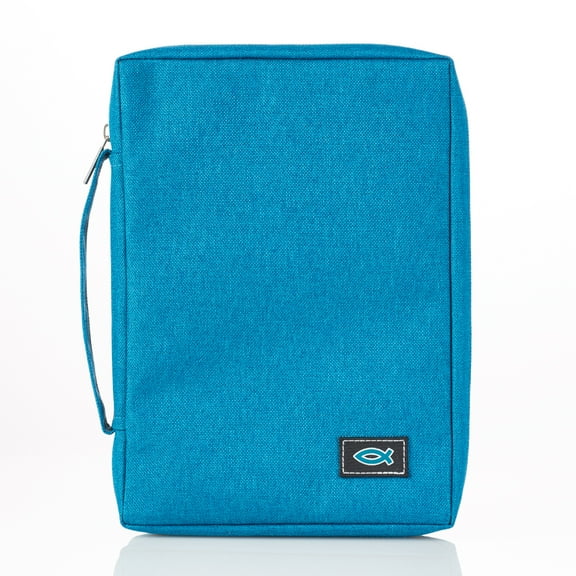 Teal Poly-Canvas Value Bible Cover with Fish Badge