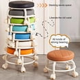 thumbnail image 2 of Low Rolling Stool with 360 Degrees Swivel Wheels Faux Leather Cushion Roller Seat Heavy Duty Rotating Mini Chair Seating Stool, 2 of 8