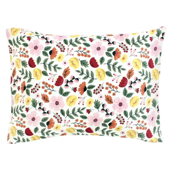 Hudson Baby Infant Girl Cotton Toddler Pillow Case, Fall Botanical, One Size