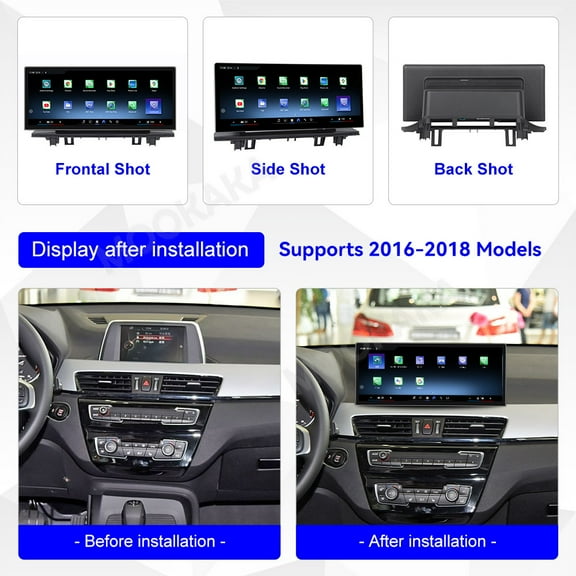MOOKAKA 12.3" Smart Display Radio Audio Media Player for BMW X1 F48 2016 2017 2018 Models Universal Car Navigation GPS Upgrade Headunit Android Replacement HD Screen Carplay Accessories
