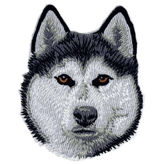 Siberian Husky Dog Embroidered Patch approx 3"
