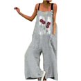 thumbnail image 1 of Mono sin mangas con cinturón informal cómodo de verano a la moda para mujer Pompotops ulkah942076, 1 of 8