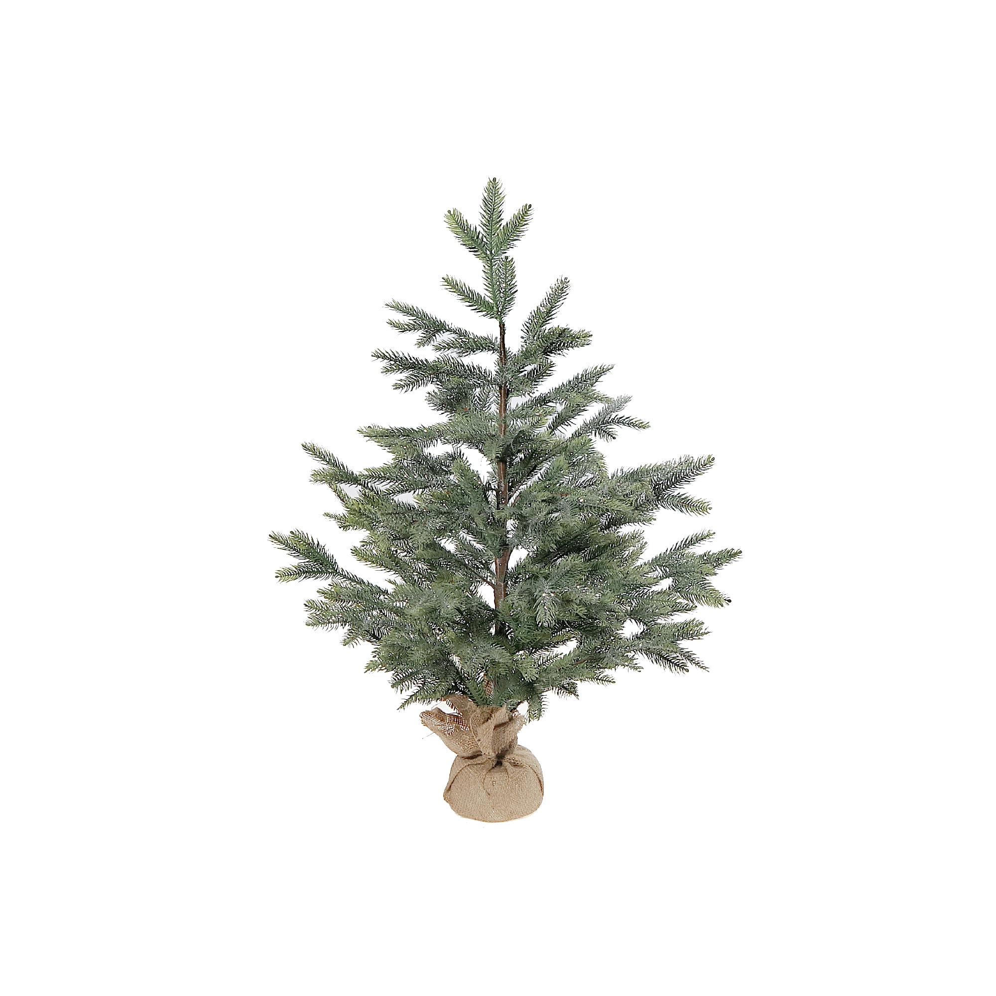 Pine Tree With Burlap Base (35") (Silver Glitter)