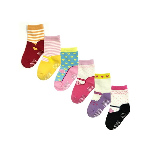 Wrapables® Precious Mary Jane Non-Skid Socks (Set of 6), Set 1