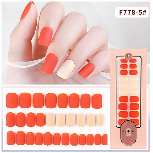 Uñas postizas a presión, regalos para mujeres, nuevas uñas postizas reutilizables desmontables con punta larga, parches para usar, fijas y fáciles de usar.