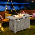 thumbnail image 3 of Patiojoy 43’’ Propane Fire Pit Table 50,000 BTU Outdoor Propane Gas Fire Table w/ Wood Grain Tabletop Hideaway Tank Storage, 3 of 10