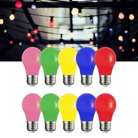 

10Pcs Colored LED Bulbs Pear Shape 5W E27 Mixed Red Yellow Green Outdoor Decor