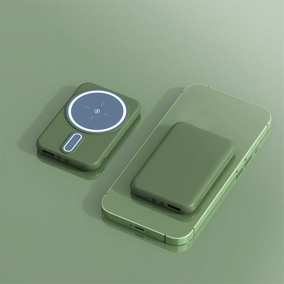 Hglyxoae Wireless Power Bank, Slim 5000mAh Magnetic Portable Charger PD Fast Charging, Mini Battery tiny home