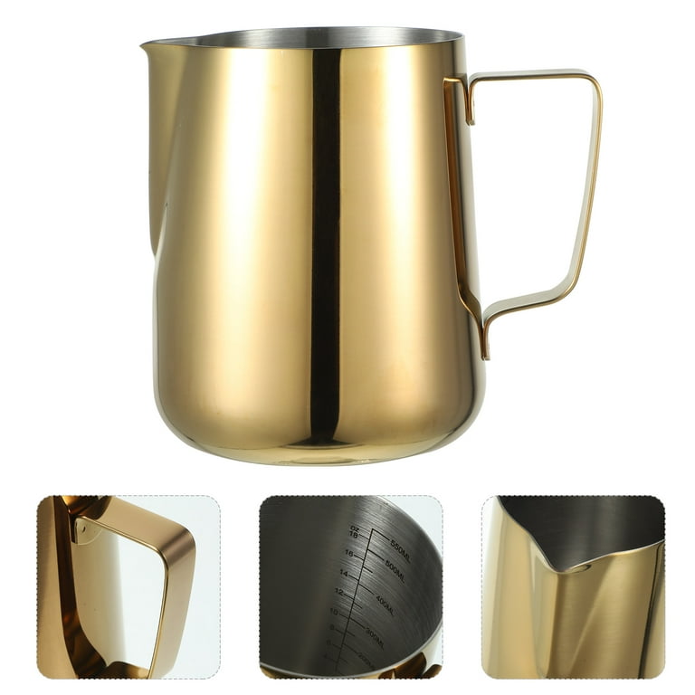 ReaNea Gold Milk Frothing Pitcher 12oz Stainless Steel Milk