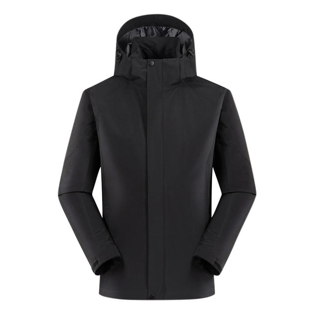 cllios Mens Waterproof Rain Jacket Trendy Color Block Lightweight Windbreak Jacket Hooded Outdoor Coats with Zipper Pockets Shell Jacket for Hunting Hiking
