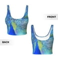 thumbnail image 5 of Fotbe Peacock Pattern Womens' Sports Bra Longline Wirefree Padded with Medium Support Sports Moisture-Wicking Workou Vest,Tank Top-X-Large, 5 of 7