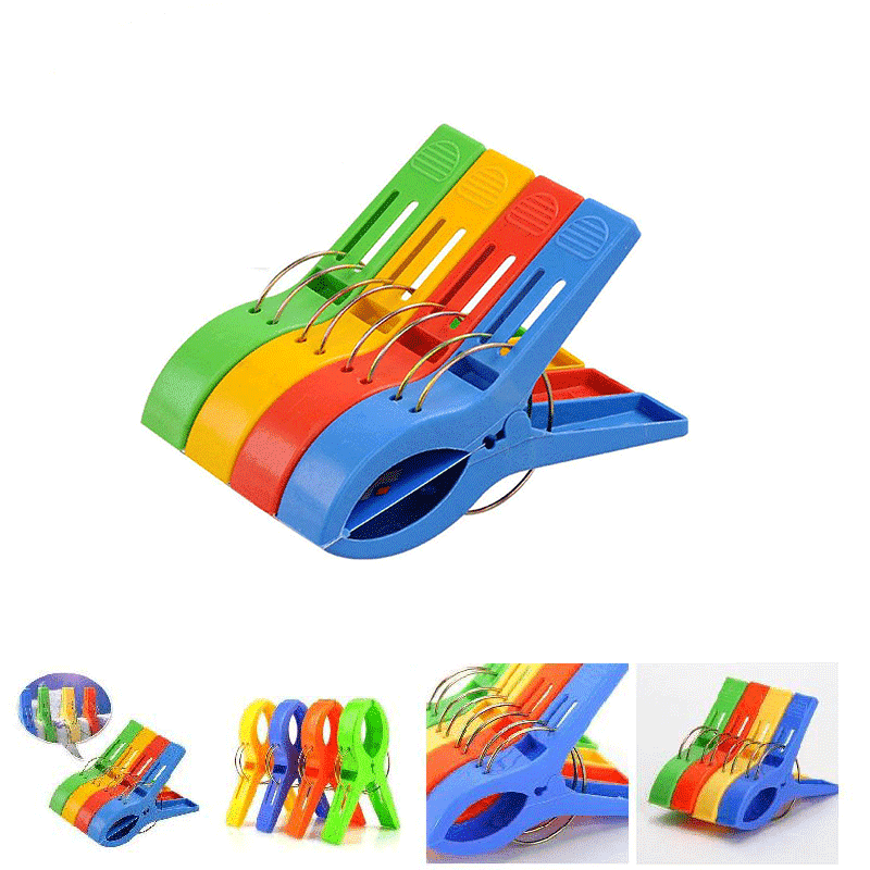 8 Pack Beach Towel Clips Large Windproof Plastic Sun Bed Lounger Holder Clips US 