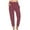 Wine, variant on Yuanlook Women's Tapered Pants,Linen Casual Straight Leg Drawstring Elastic Trousers Loose Comfy Joggers with Pockets