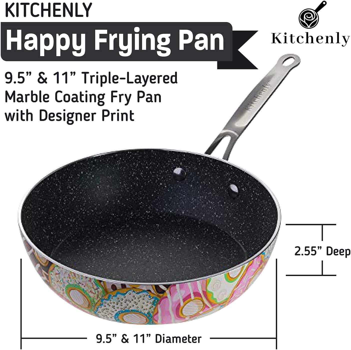 Mr. Handy Marble Coated Frying Pan w/ Colorful Handle - 11 (Pieces=12 –  Mr. Handy Shop