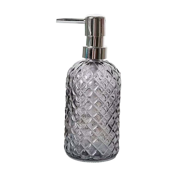 Dispensador de jabón BLESIY de vidrio recargable para baño Gris