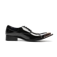thumbnail image 4 of Santimon Men Leather Dress Shoes Crocodile Pattern Oxford Shoes Metallic Casual Shoes Gold 12 US, 4 of 7