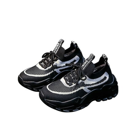 

Fangasis Women Comfort Sneakers Round Toe Lightweight Walking Non-Slip Thick Sole Fashion Sneaker Black 6.5