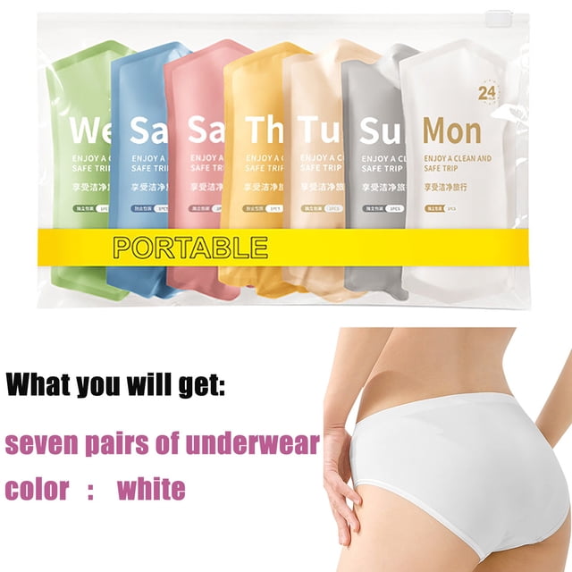 7 Pcs Culottes Jetables pour Femmes Voyage Grossesse École Coton Journée Short de Lavage