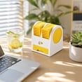 thumbnail image 3 of OCCOA Air Mini Desktop Fan Quiet Portable Air Cooler with Water Ice Storage Drawer for Student Dorm Office Desk Indoor Use, Yellow, 3 of 5