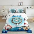thumbnail image 2 of Erosebridal Lighthouse Anchor Bedding Sets Full with Comforter,Marine Nautical Duvet Insert,Ocean Theme Comforter Sets Full Size,Super Cozy Teens Bedroom Decor,Reversible,3-Piece, 2 of 8