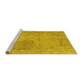 thumbnail image 2 of Ahgly Company Machine Washable Indoor Round Abstract Yellow Modern Area Rugs, 8' Round, 2 of 4